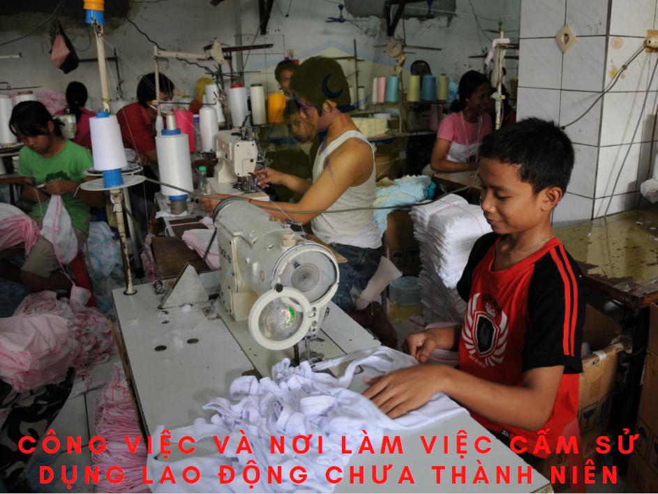 Công việc và nơi làm việc cấm sử dụng lao động chưa thành niên