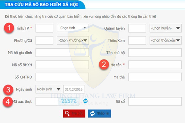  Tra cứu mã số bảo hiểm xã hội