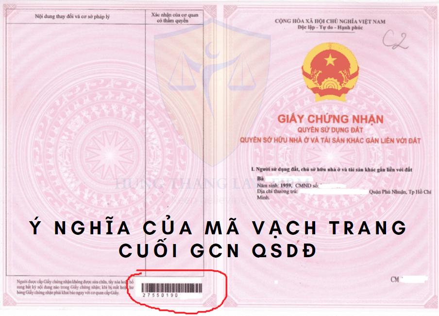 Mã vạch trên Giấy chứng nhận quyền sử dụng đất