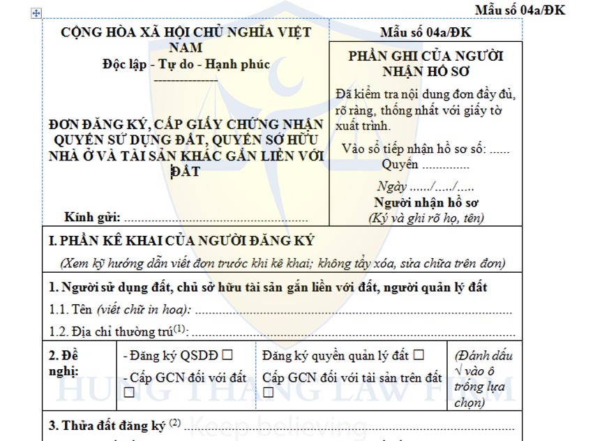 Hướng dẫn cách viết đơn đăng ký quyền sử dụng đất lần đầu