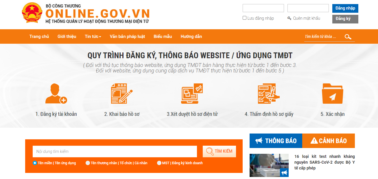 Đăng ký kinh doanh website thuong mại điện tử với Bộ Công thương